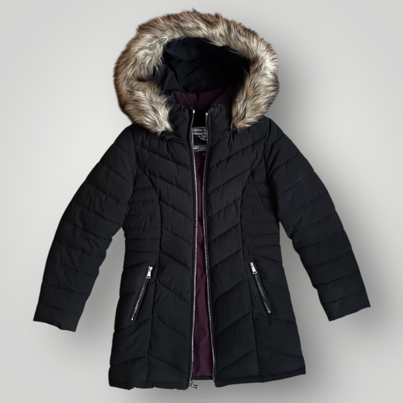 Halitech Women’s Quilted Puffer Jacket w/ Faux Fur Hood - Picture 2 of 5